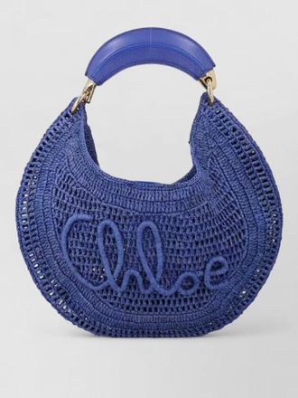 Chlo&eacute; summer banana hobo raffia shoulder bag