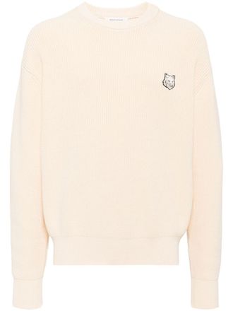 Maison Kitsuné signature fox embroidery knitted jumper - Neutrals