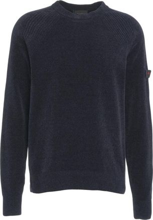 Peuterey Blauwe Gebreide Trui Aw 25 - Heren - Ronde hals truien - Blauw - L - Truien & Vesten