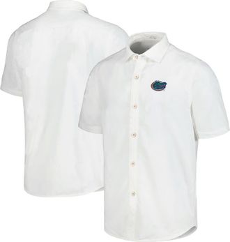 Tommy Bahama Mens Tommy Bahama White Florida Gators Coconut Point Palm Vista IslandZone Camp Button-Up Shirt at Nordstrom, Size Xx-Large