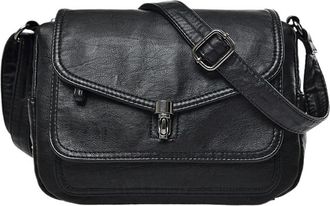 Generic Compatible For Women Leather Handbags Soft Casual Messenger Crossbody Bag Female Shoulder Ladies(Black)