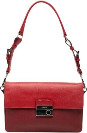 Prada Pre-owned Shoulder Bags, female, Red, Size: ONE SIZE Pre-owned Vintage Satchel