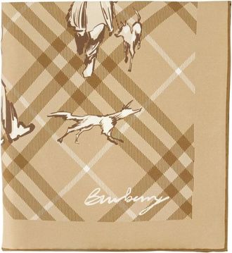 Burberry Accessoires, Dames, Beige, ONE Size, 90x 90 Sjaal