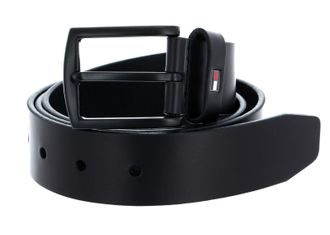 Tommy Hilfiger Mens Denton Matte 3.5 Leather Belt, Black (Black), 35.4 inches