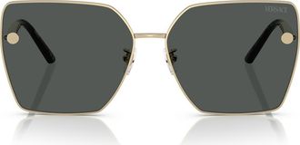 Versace 63mm Oversize Square Sunglasses in Pale Gold at Nordstrom