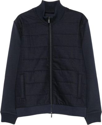 Fay Hoodies & sweatvesten, Heren, Blauw, 3Xl, Katoen, Giubbino Zip Ricamo