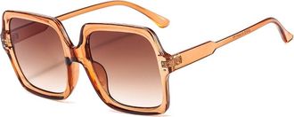 Generic Square Large Frame Sunglasses For Men And Women Commuter Driving Vacation Sun Glasses(Orange)