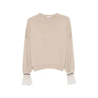 Brunello Cucinelli Monili-embellished Panelled-cuff Sweater