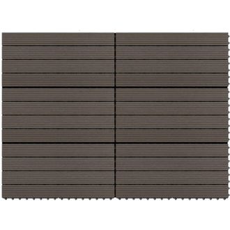 vidaXL Vidaxl - Baldosas De Porche 6 Uds Wpc Marr&oacute;n Oscuro 60x30 Cm 1,08 M&sup2;