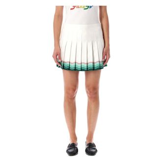 Casablanca Tennis Pleated Silk Mini Skirt