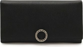 Bulgari Black Leather Long Wallet (Bi-Fold) (Pre-Owned)