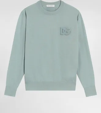 Dolce & Gabbana Smooth Cashmere Pullover - Man Azure 10 Years