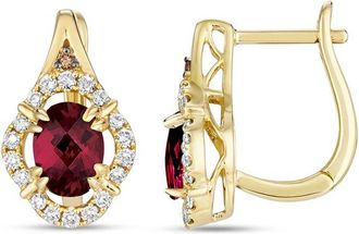 Le Vian 14K 1.99 Ct. Tw. Diamond & Rhodolite Earrings