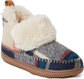 Dearfoams Moritz Bootie Slipper in Navy Plaid at Nordstrom, Size 10
