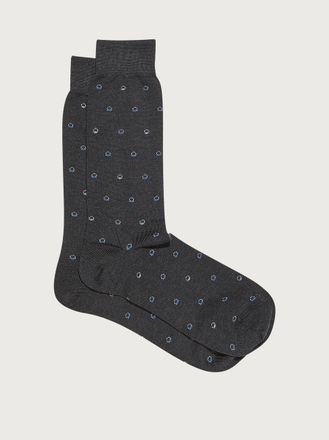 Ferragamo Men Medium Gancini jacquard sock Grey