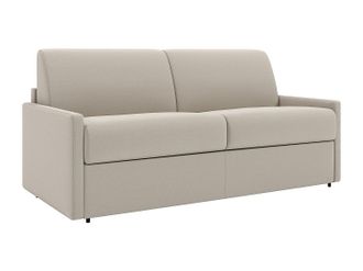 Vente-Unique Divano Letto 4 Posti Express In Tessuto Beige Con Seduta Memory Foam - Letto 160 Cm - Materasso 22 Cm Memory Foam - - Calife