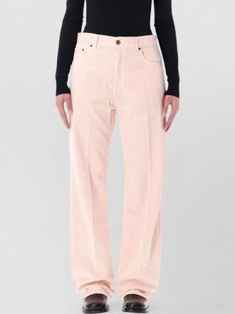 Haikure velvet corduroy straight leg trousers