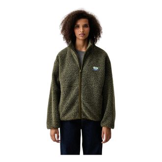 American Vintage Hoktown Fleece Jacket - Dames - Vesten met rits - Groen - M/L - Polyester - Hoodies & sweatvesten
