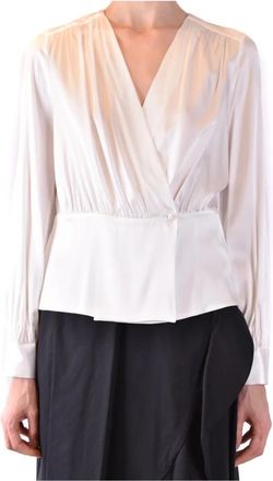 Pinko Casual Katoenen Blouse - Dames - Overhemden - Wit - L - Katoen - Overhemden
