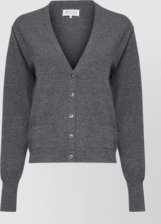 Maison Margiela wool v-neck ribbed cardigan