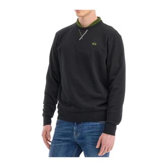 La Martina Long Sleeve Cotton Sweater Whitfield Black - Heren - Sweatshirts - Zwart - S - Katoen - Hoodies & sweatvesten