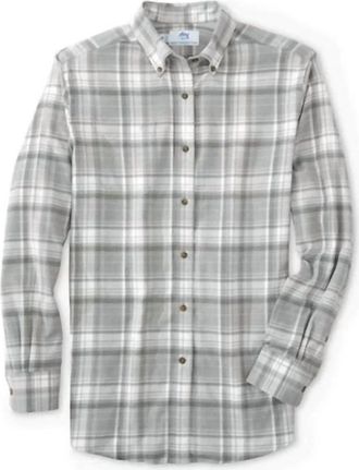 Southern Tide Flannel Intercoastal Avondale Plaid Heather Sportshirt In Ultimate Grey