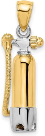 Diamond2Deal 10k Yellow Gold Rhodium 3-D Single Scuba Tank Hose Charm