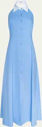 L'agence Maurie Cotton Poplin Halter Maxi Dress