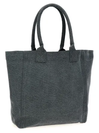 Isabel Marant Logo-Embroidered Canvas Tote Bag - Gray