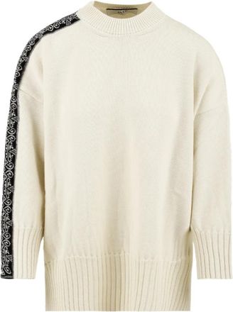 Akep Mgkd 0702106 Trui - Dames - Ronde hals truien - Beige - S - Wol - Truien & Vesten