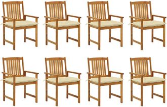 vidaXL Sillas De Jard&iacute;n Con Cojines 8 Uds Madera Maciza De Acacia Vidaxl