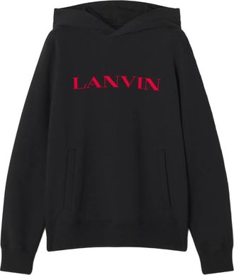 Lanvin Felpa con cappuccio e logo - Nero