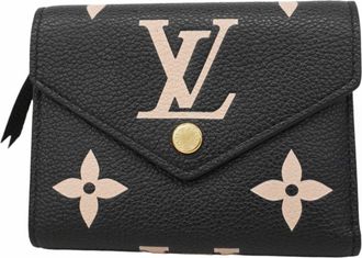 Louis Vuitton Beige Black Wallet (Tri-Fold) (Pre-Owned)