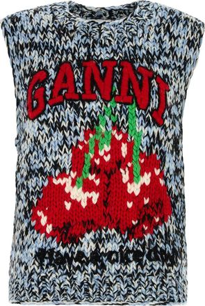 Ganni Multicolor Wool Oversize Vest