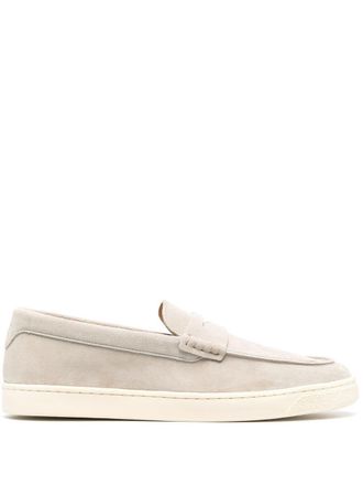 Brunello Cucinelli almond-toe suede loafers - Neutrals