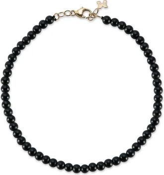 Mateo Bijoux Bracciale in oro giallo 14kt con perline in onice - Nero