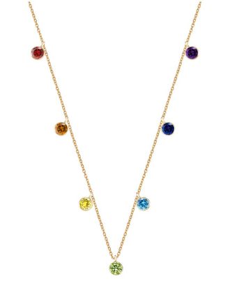 Gabi Rielle 14K Over Silver Cz Chakra Necklace