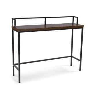 VERSA Consola de estilo indusctrial en madera aglomerada marr&oacute;n