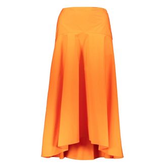 Fabiana Filippi Midi Skirts, female, Orange, Size: 2XS Ruffled Cotton Midi Skirt