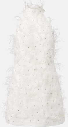 Rebecca Vallance Bridal - Abito corto Meha con piume