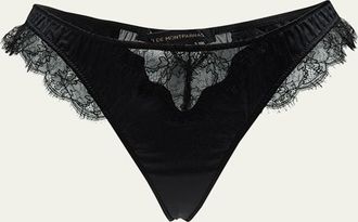 Kiki De Montparnasse Sensuel Lace-Trim Silk Thong