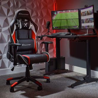 X Rocker Agility Compact Ergonomic Gaming Chair, Reclining, Adjustable in Red