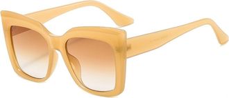 Generic Large Frame Outdoor Mens Sunglasses Commuting Womens Sports Driver Sun Glasses(Orange)