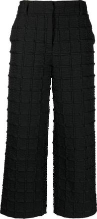 Cecilie Bahnsen Jaylee mid-rise cropped trousers - women - Polyester/Cupro - 10 - Black