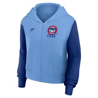 Nike Chicago Cubs Cooperstown Nike Womens MLB Full-Zip Hoodie in Blue | 035D006PC78-NCX