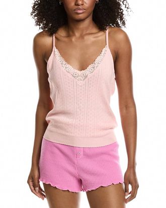 PJ Salvage Cami Point Tank Top In Pale Pink