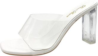 Generic Womens Glitter Elegant Slippers, Womens Summer Open, Breathable High Heels Sandals, Flat Non-Slip Beach Shoes with Thick Soles, Womens Slippers, White