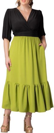Kiyonna Danica Mixed Media Dress in Limelight at Nordstrom, Size 4 X