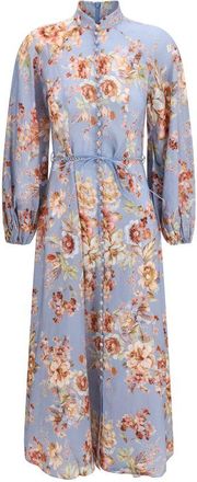 Zimmermann Multicolor Linen Long Womens Dress