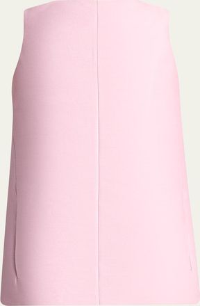 Balenciaga Sleeveless Silk-Wool Mini Sack Dress